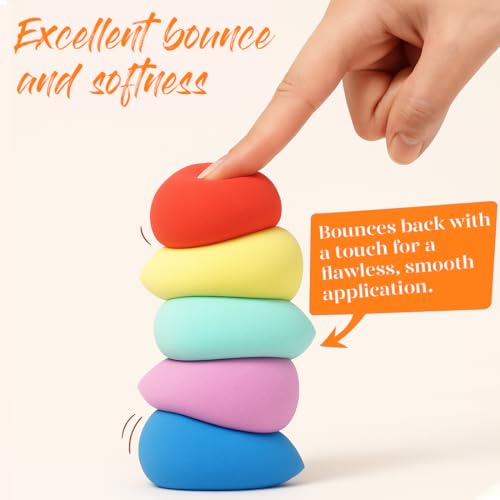 BEAKEY Makeup Sponge Set 5 Pack | Foundation & Blender Sponges