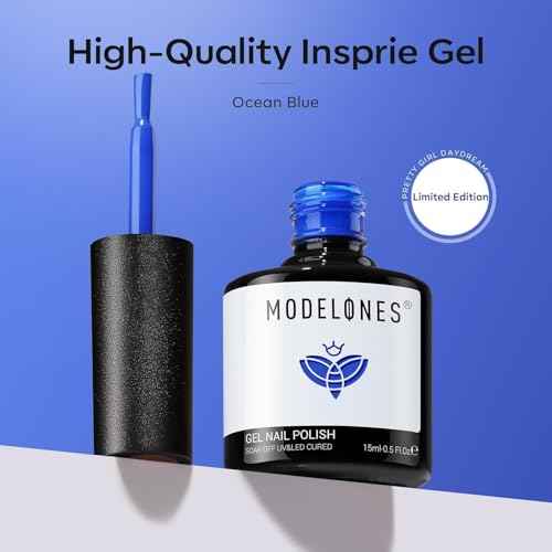 modelones Blue Gel Nail Polish,15 ML Paulina Lapis Cobalt Blue Color Translucent 4th of July Gel Polish Soak Off UV LED Nail Art Gel Manicure Salon DIY Gifts