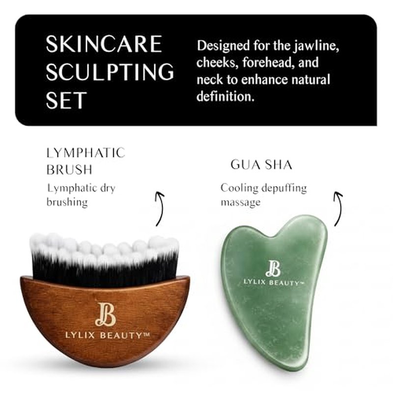 Lymphatic Contour Face Brush & Jade Gua Sha Set