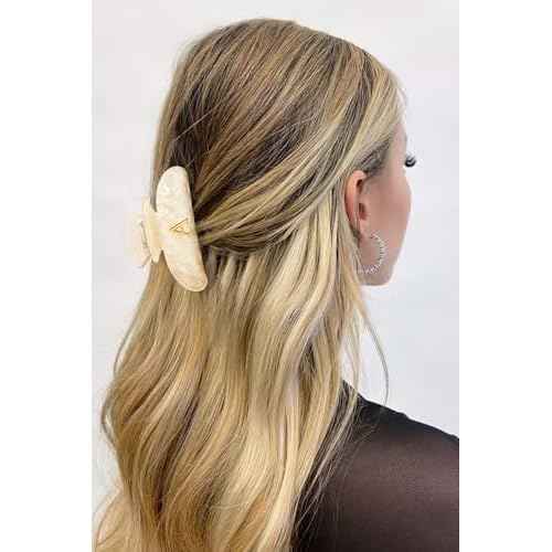 LILIE&WHITE Acrylic Letter Hair Clips For Women Stylish A Monogram Hair Claw Alphabet Hair Clip Fashion Glitter Claw Clips Elegant And Durable Hair Accessory Large Hair Clips A