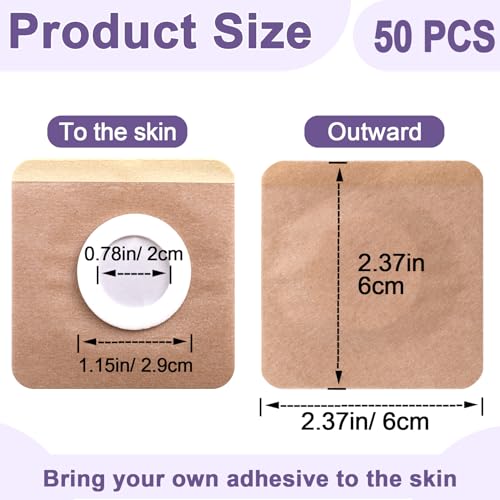 50pc Castor Oil Belly Patches - Self-Adhesive Organic Cotton