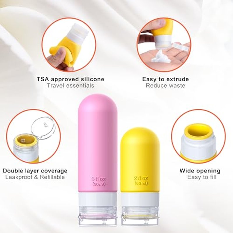 20-Pack Travel Bottles TSA Approved Silicone Leak Proof Toiletries