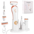 Bikini Trimmer for Women,4-in-1 IPX6 Waterproof Electric Shaver,USB Cordless Painless Electric Razors with LED Display for Legs Bikini Facial Hair Removal, Body Wet&Dry Use Razor Kit for Lady Grooming