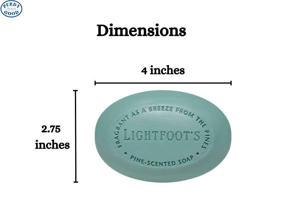 Perdy Good Lightfoot's Pine Soap for Men (3 Bars), 3 Plastic Free Exfoliating Sisal Saver Bags