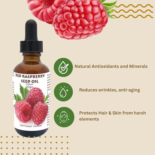 Best Nature's Red Raspberry Seed Oil ? 100% Pure, Organic, Cold-Pressed ? Natural Face & Hair Moisturizer ? Rich in Vitamin E, Omega 3 ? Anti-Aging Skincare ? 1 fl oz / 30 ml