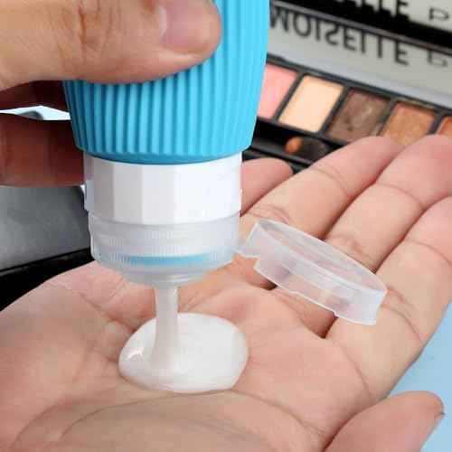 Travel Bottles for Toiletries, Tsa Approved 3oz Portable Travel Bottles, BPA Free Leak Proof Squeezable Silicone Travel Size Containers, Travel Accessories with Clear Toiletry Bag (4 Pack)