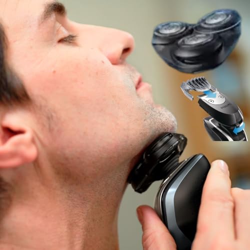 Philips AquaTouch Wet & Dry Electric Shaver for Men, Rotary Razor with Flex Head & Trimmer