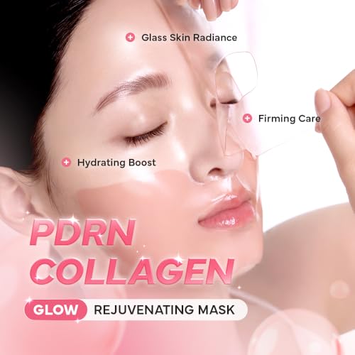 SAM'U PDRN Rejuvenating Full-In Hydrogel Mask, Visible Result Firming & Radiance Gel Mask with Collagen, Hyaluronic Acid ? Elasticity & Hydration & Brightening Glow Korean Facial Mask, 4 Sheets