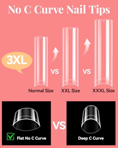 MORGLES 504 Half Cover Nail Tips 12 Sizes with Glue & Tools