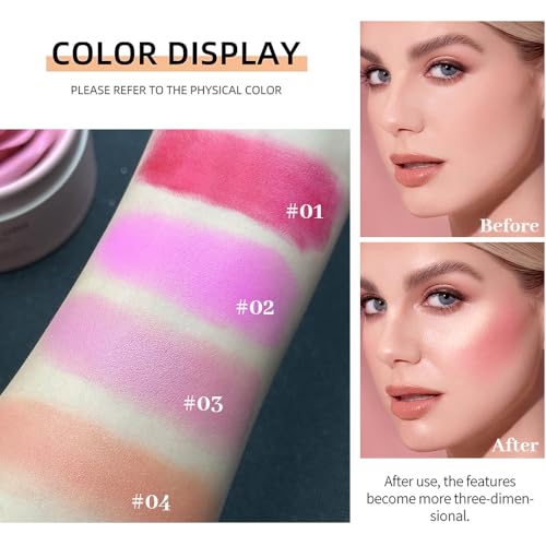 Pink Rose Petal Blush Powder – 3D Flower Makeup, Long-Lasting