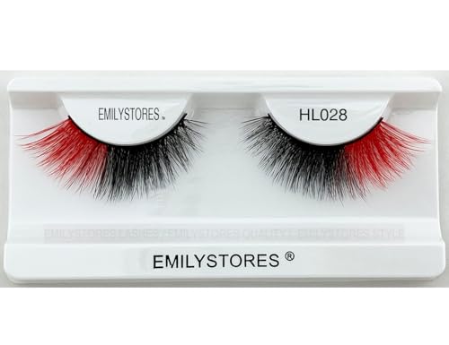 Dramatic Neon Green & Black-Red Halloween False Eyelashes