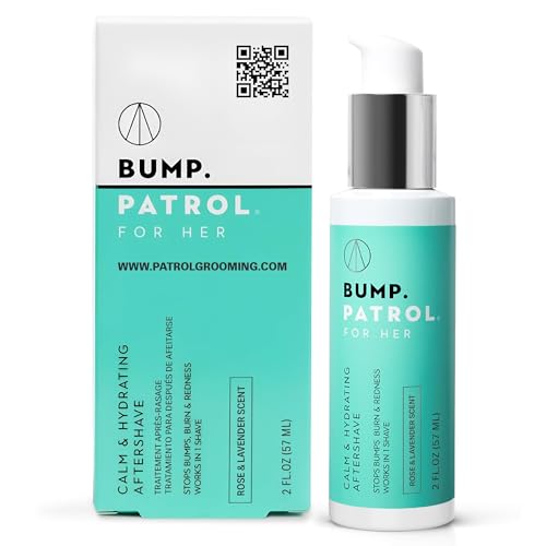 Bump Patrol For Her Calm and Hydrating Aftershave for Women ? Razor Burn, Razor Bump Treatment and Ingrown Hair Treatment for Bikini Area, Underarms and Legs, Rose and Lavender - 2 fl oz