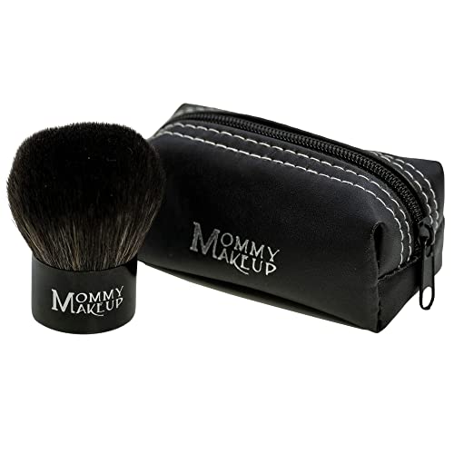 Kabuki Foundation Brush - Premium Synthetic Vegan Bristles, Soft & Compact for Smooth & Flawless Application - Mini Pressed Powder Travel Brush, Cruelty-Free by Mommy Makeup