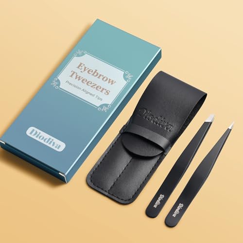 2-Pack Precision Tweezers Set - Slant & Point Tip