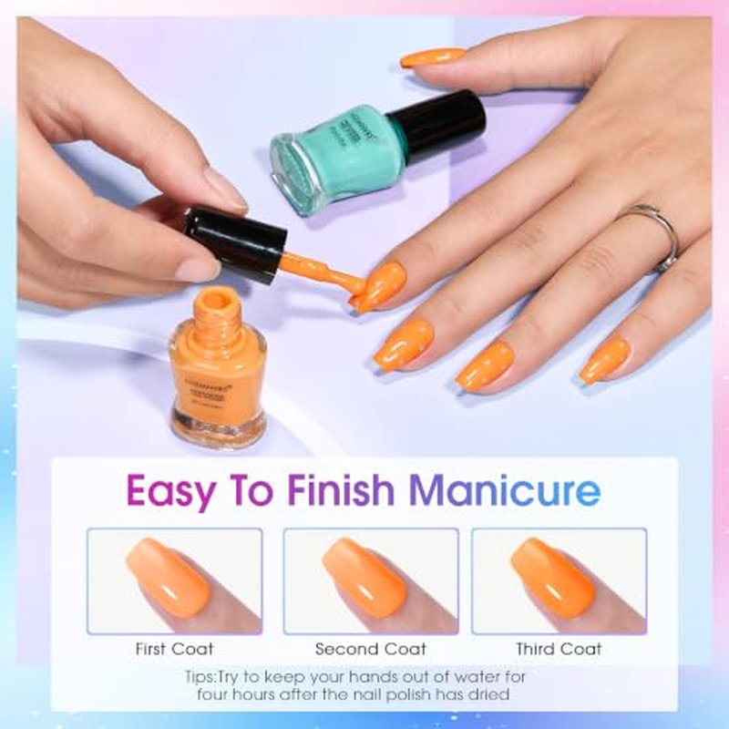 15 Color Quick Dry Nail Polish Set - Fast Drying Non-Gel