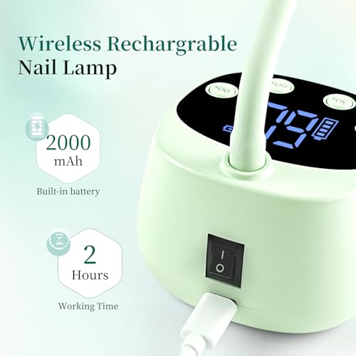 JODSONE Fast Curing UV Nail Lamp - Portable Gooseneck LED Dryer