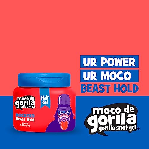Moco de Gorila Rockero, Hair Styling Gel, Gives your Hairstyle a Long-Lasting Effect, Reactivate with Water, High Fixation, 3-Pack of 9.52 Oz Each, 3 Jars
