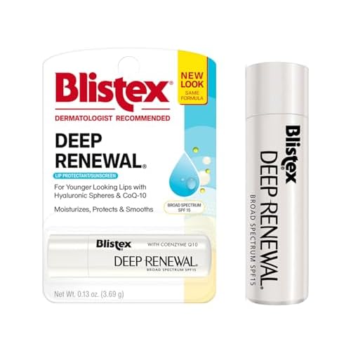 Blistex Deep Renewal Lip Protectant Sunscreen Balm, 0.13 Ounces (3.69g) (Value Pack of 12)
