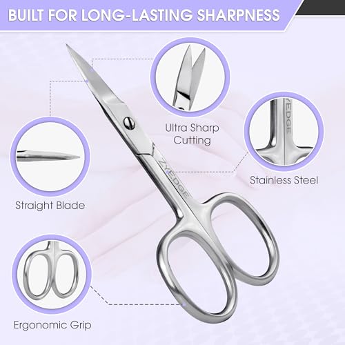 Straight Nail Scissors for men and women-Manicure Pedicure Scissors for Facial Hairs, Eyebrow, Mustache, Nose Hair, Toenail & Fingernail