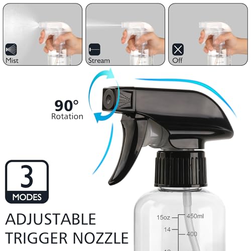 360° Spray Bottles 2 Pack 10oz - Upside Down Fine Mist Nozzle