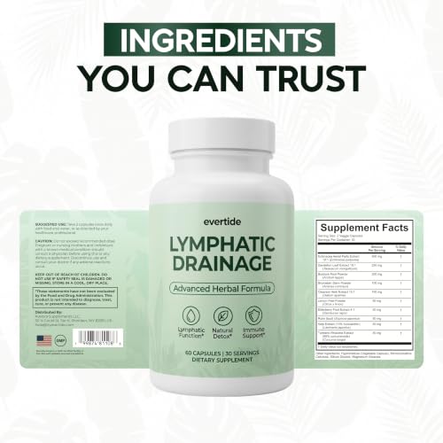 Evertide Lymphatic Drainage Supplements - 30-Day Support with Echinacea & Turmeric - Variation 1