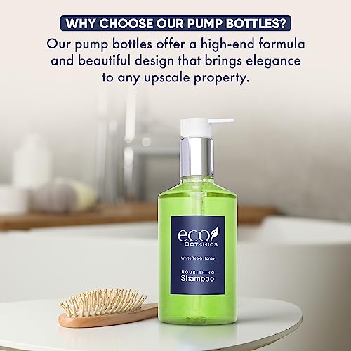 Terra Pure | Eco Botanics Shampoo, White Tea & Honey Retail Size Hotel Amenities, 10.14 oz. (Single)