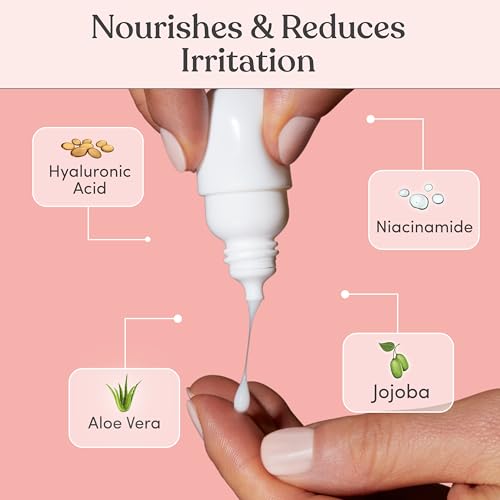 JILL Glow After Shave Cream for Face ? Post Shave Dermaplane Moisturizer with Jojoba Oil, Aloe Vera, Hyaluronic Acid & Niacinamide ? Redness & Irritation Relief ? 4 Pack, 0.2oz Each