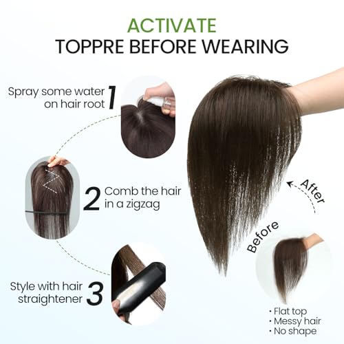 Real Human Hair Topper Clip-In Curtain Bangs 11 inch