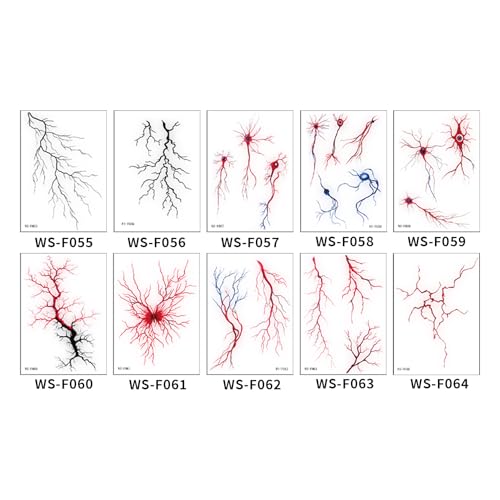 20 Sheets Horror Vascular Tattoo Stickers – Waterproof Scar