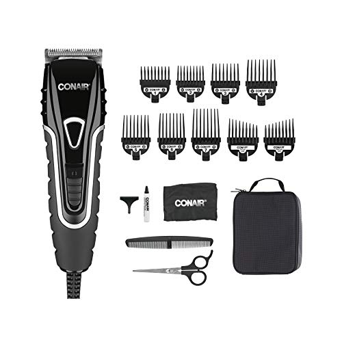 Conair Barber Hair Clippers, Barbershop Series No-Slip Grip 20-Piece Hair Cutting Kit