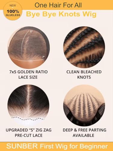 Sunber Ombre Brown Curly Bob Wig 8" 100% Human Hair Glueless