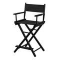 OmySalon 26-Inch Tall Folding Makeup Chair with Storage, Footrest & Carry Pouch