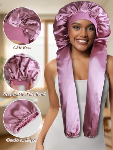 Satin Sleep Bonnet for Braids & Long Hair (2-Pack)