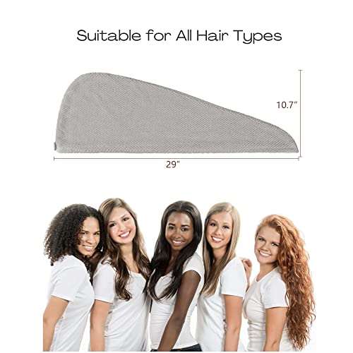 ROLSHOL 4-Pack Extra Large Microfiber Hair Towel Wraps