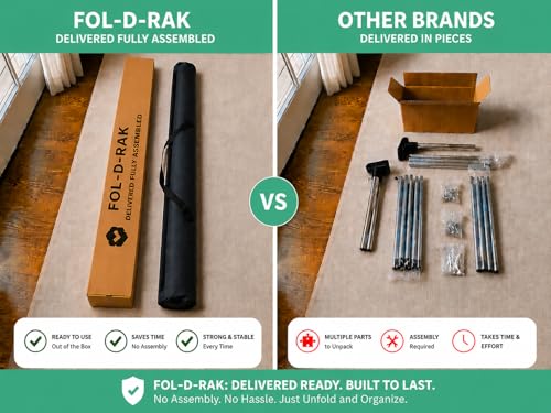 FOL-D-RAK Portable Folding Garment Rack with Carry Bag