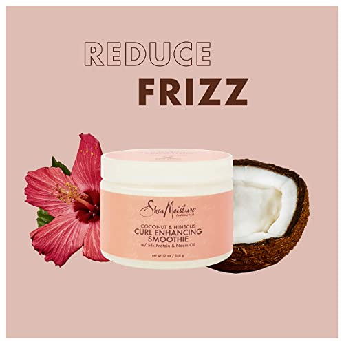 SheaMoisture Coconut & Hibiscus Curl Enhancing Smoothie for Thick Curly Hair Cream 20 oz & 12 oz Bundle