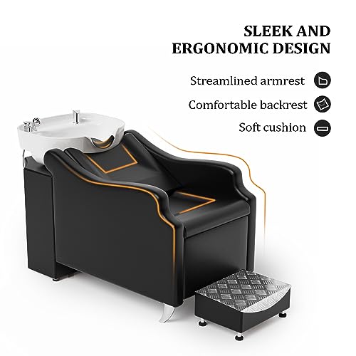 OmySalon Salon Backwash Shampoo Chair with Bowl
