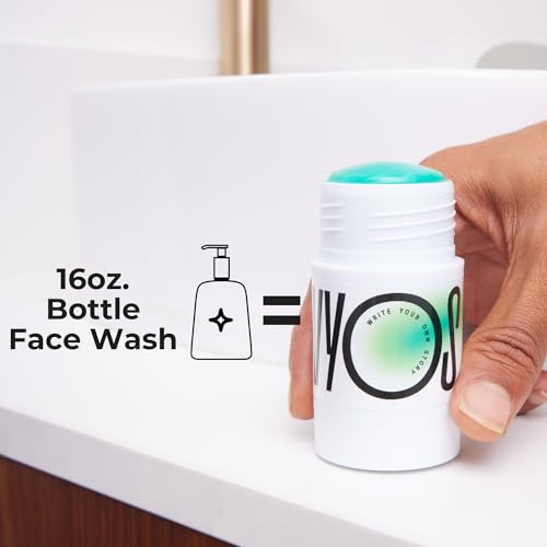 WYOS Face Cleanser Stick for Men ? Hydrating Glycerin Formula Deep Cleans Without Drying, Removes Sweat, Oil & Dirt, Gentle on Sensitive Skin, Hands-Free Solid Facial Wash, Leak-Proof & TSA-Friendly