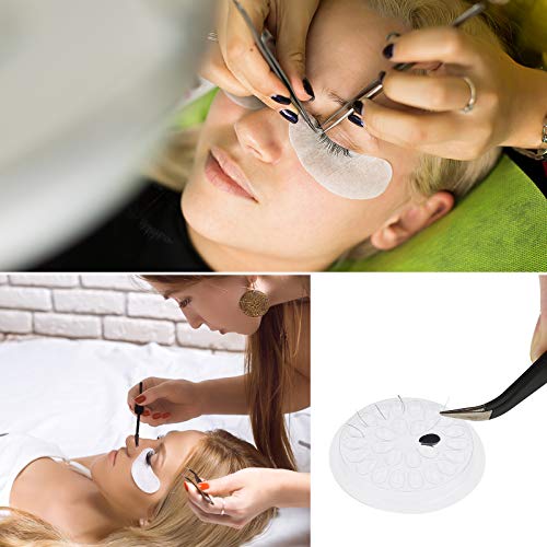200 Pieces Disposable Plastic Glue Pad Transparent Flower Shape Pallet Pad Lash Holder Tray Tools Pigment Holder Base for Eyelash Extension