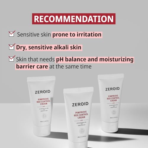 ZEROID | Pimprove Red Control Cream | Hydrating Korean Face Moisturizer | Face Lotion pH Balancing Skin Care for Sensitive Skin | Facial Moisturizer Korean Skincare for Women & Men | 2.70 fl oz (80ml)