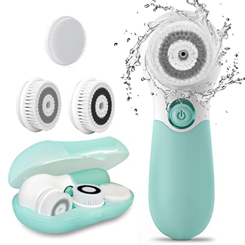 Electric Facial Cleansing Brush with 3 Heads & 2 Speeds