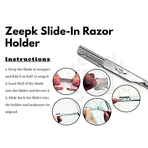 Razors For Men Shave Straight Razor Shaving Rasierer Rasurar Cuchilla Maquina RED + 10 Blades Disposable (Blue)