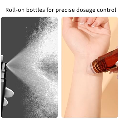 2 Pack Large Amber Glass Roller Bottles with Funnel - 30ml