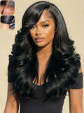 KLAIYI 13x4 Lace Front Wig Human Hair 20 Inch Side Part Loose Wave Precut