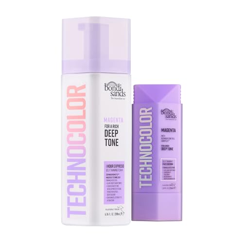 Bondi Sands Technocolor Magenta Face + Body Kit | Includes Lightweight Sunless Foam and Hydrating Face Serum for a Flawless Finish