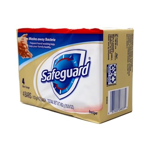 Safeguard Antibacterial Hand Bar Soap 4 Oz, 4 Bars Each, Pack of 8, (32 Total Bars)