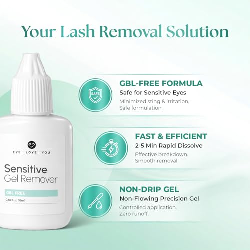 EYE LOVE YOU Professional Eyelash Extension Gel Remover - Fast-Acting & Strong Dissolving, 15ml