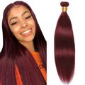 #99J Burgundy Straight Human Hair Bundle - 16 Inch, 100g