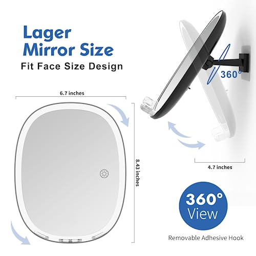 COSMIRROR Fogless Shower Mirror with LED Lights & Razor Holder