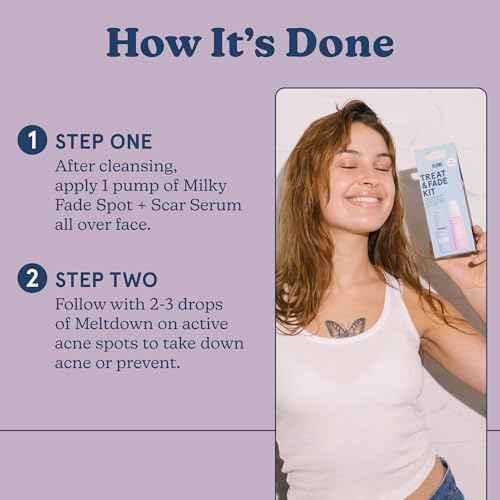 Blume Treat & Fade Acne Skin Care Set - 2-Step Acne Scar Treatment & Dark Spots Face Care - Meltdown Face Oil & Milky Fade Vitamin C Serum - Helps Brighten Complexion & Repair Barrier (2 Count)